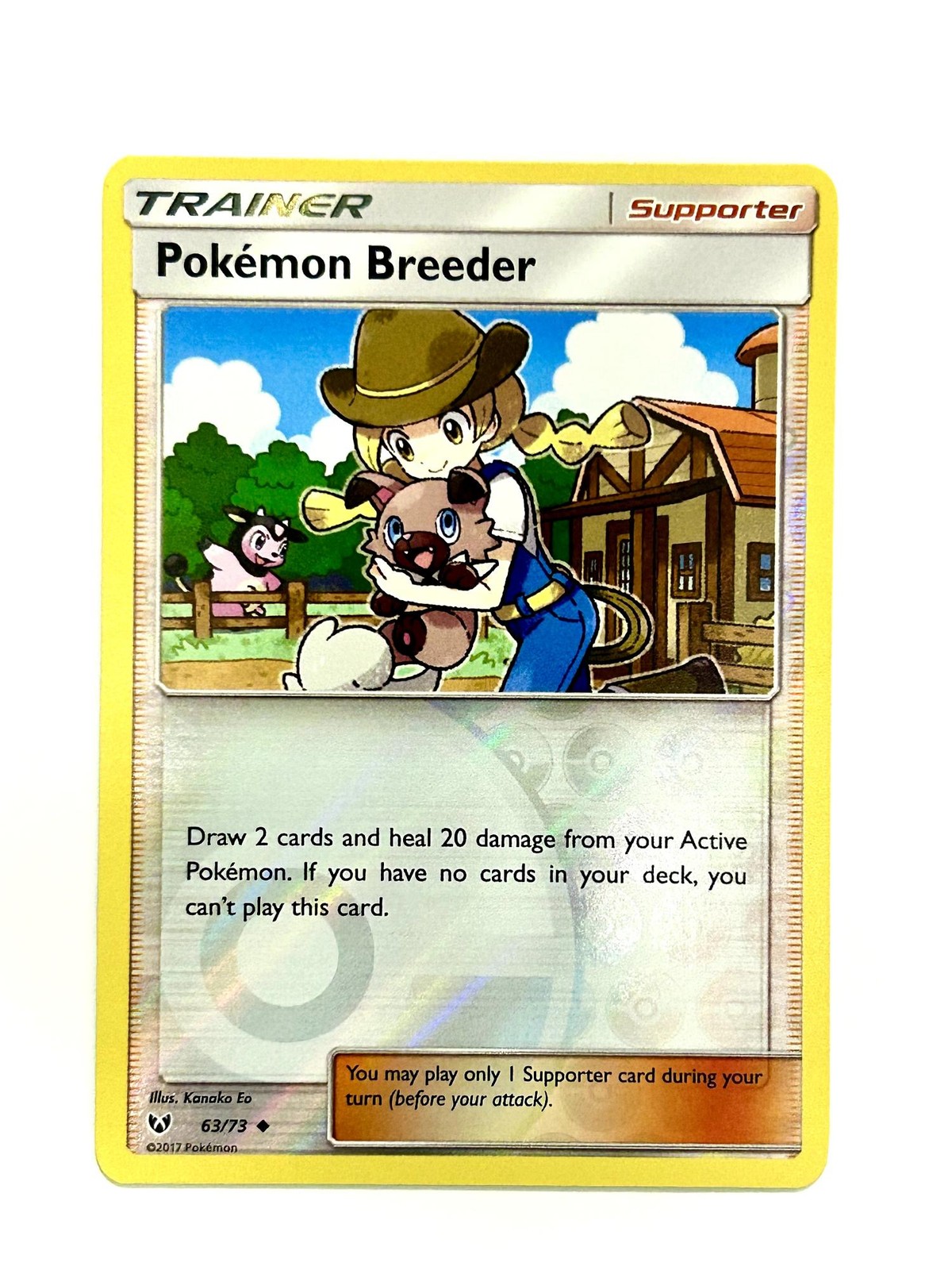 Pokemon Breeder 63/73 Uncommon Shining Legends Pokemon Reverse Holo Near Mint
