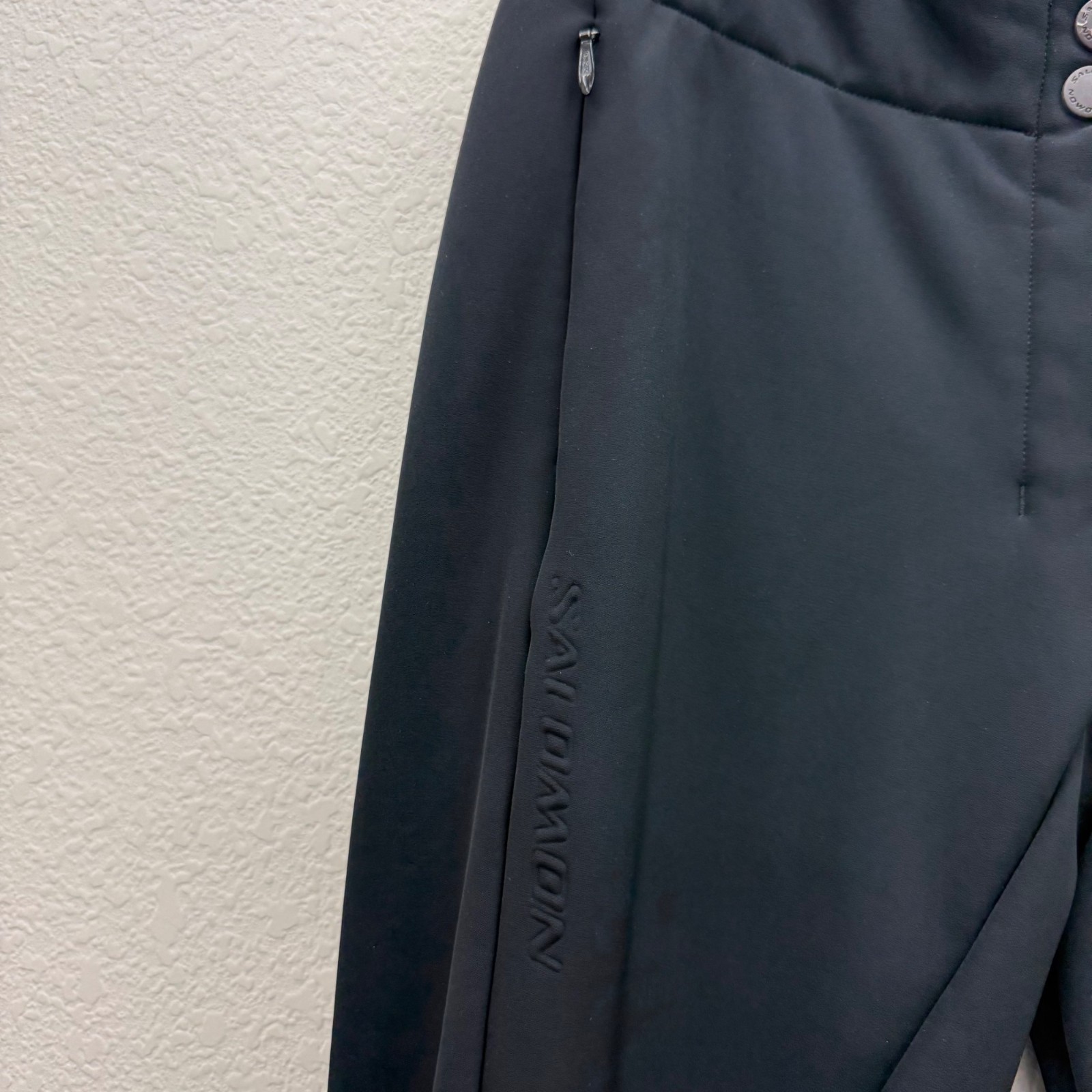 Salomon Pantaloni da Sci Neve Invernali Nero Softshell Vita Regolabile Donna Tg 12