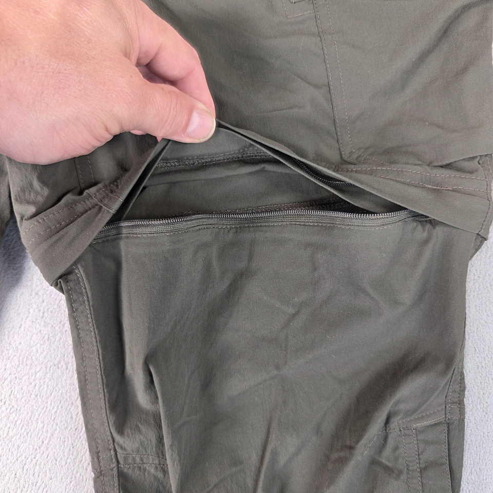 REI Co-op Pants Womens 8 Petite Olive Green Convertible Hiking Nylon Stretch - Image 2 of 4