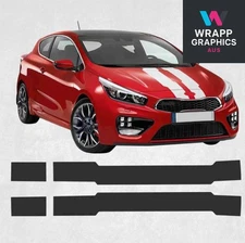 For Kia Pro Cee'd and GT Bonnet and Roof Stripe Decal Kit Premium Stickers
