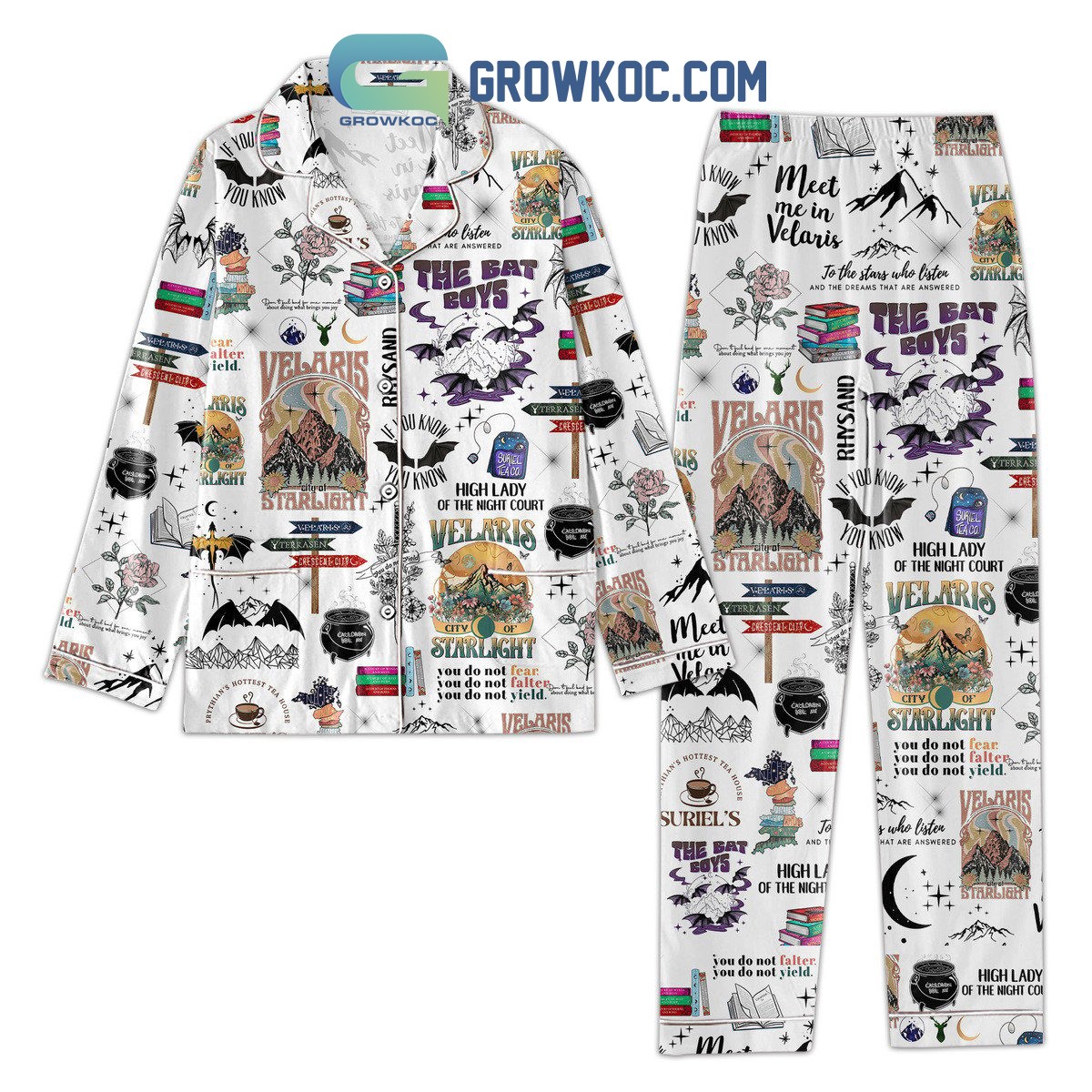 Velaris City of Starlight Bat Boys Pajama Set for ACOTAR Fans