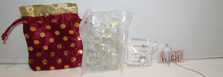 Rune Stones with Bag Dowsing Pendulum & Crystal Ball Pocket Token