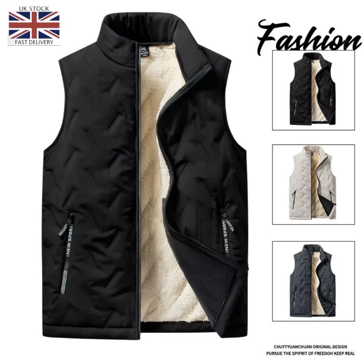 Mens Womens Body Warmer Micro Fleece Gilet Sleeveless Warm Full Zip Vest Top UK