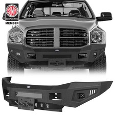 Black Front Bumper W Led Light For 2006 2007 2008 2009 Dodge Ram 2500 3500