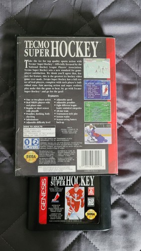 Tecmo Super Hockey (Sega Genesis, 1994) Originalverpackt - Bild 2 von 3