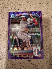 2025 Bowman Chrome Yeremi Cabrera 1st Purple Raywave Refractor /250 RC Rookie