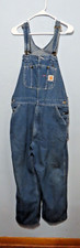 Read Carhartt Men's 38x28 Denim Bib Overalls Blue Carpenter