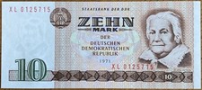 💥💎 10 marek NRD 1971 💥➰ Banknot PAŃSTWOWY BANK NRD ➰💥 XL 0125715 💎💥