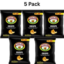 Marmite Flavoured Crisps 5 X 65g/Potato/Yeast Extract/Vegan/New/Lunchpack/Crunch