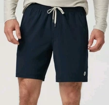 Vuori Kore Shorts Mens Medium Ink Black Lined Elastic Waist Drawstring 7" EUC