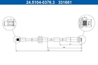 Bremsschlauch ATE 24.5104-0378.3 FüR Fiat Panda 500 VAN 312 PXN1A 312AG1A AXG11