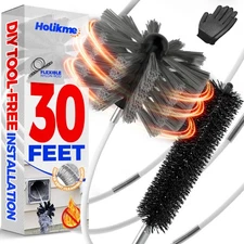 30 Feet Dryer Vent Cleaner Kit,Flexible Lint Brush with Drill Attachment, Ext...