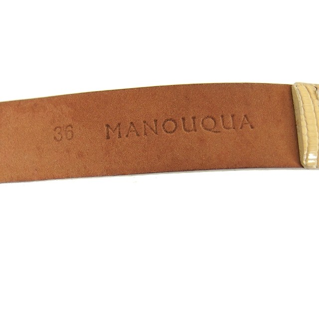 Manouqua Leather Touch Belt Python Pattern Snake … - image 3