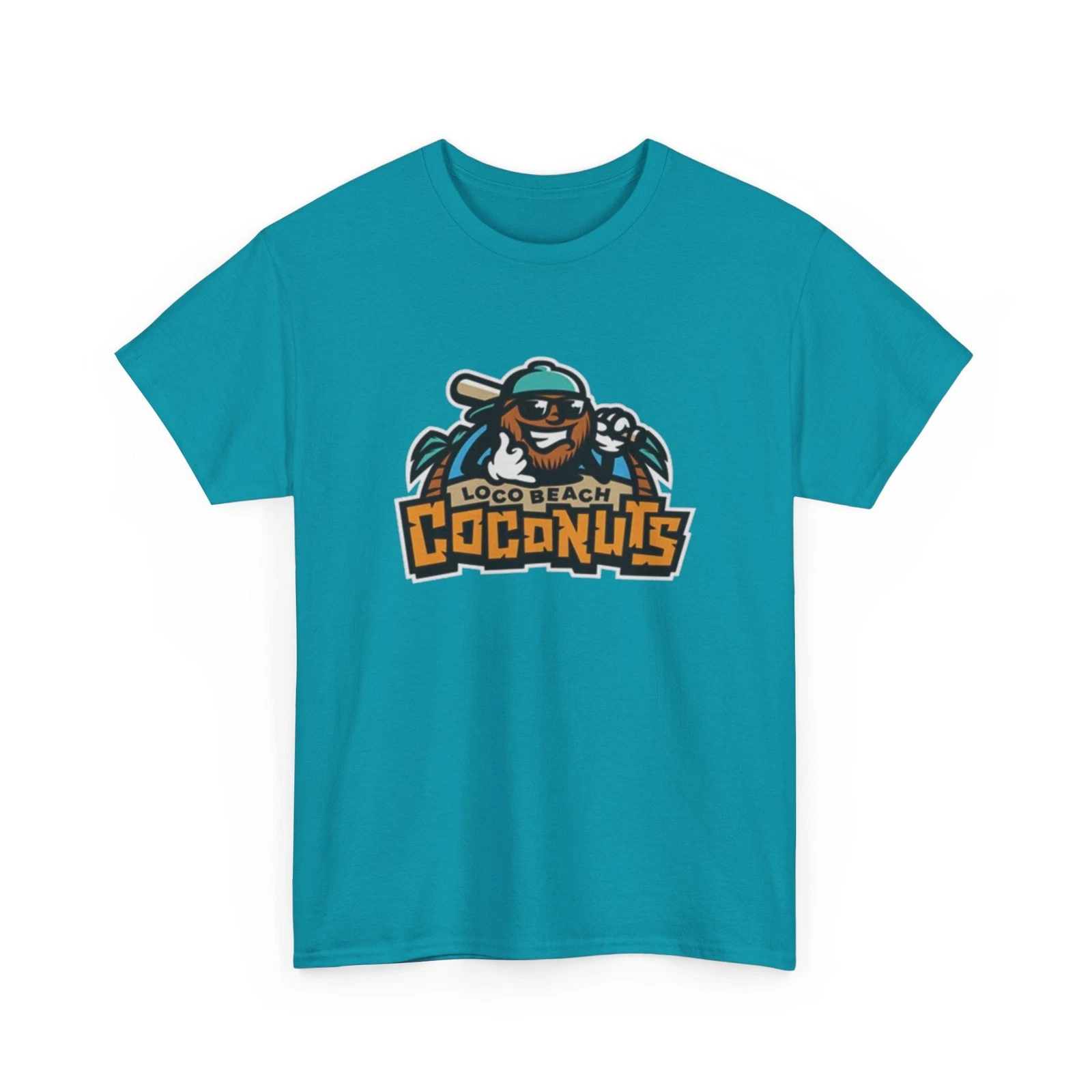 Loco Beach Coconuts Printed T-Shirt Savannah Bananas Baseball Sports Collectible