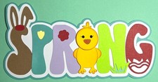Spring Easter Paper Piecing 3D Scrapbook Title Die Cut Bunny Chick     