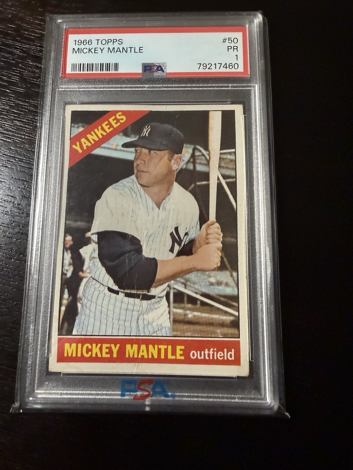 1966 Topps #50 Mickey Mantle PSA 2 New York Yankees HOF