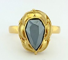 GENUINE 1.65 Cts BLACK ONYX RING 14K YELLOW GOLD New With Tag