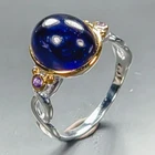 10 ct gemstone Blue Sapphire Ring 925 Sterling Silver Size 8 /R465752
