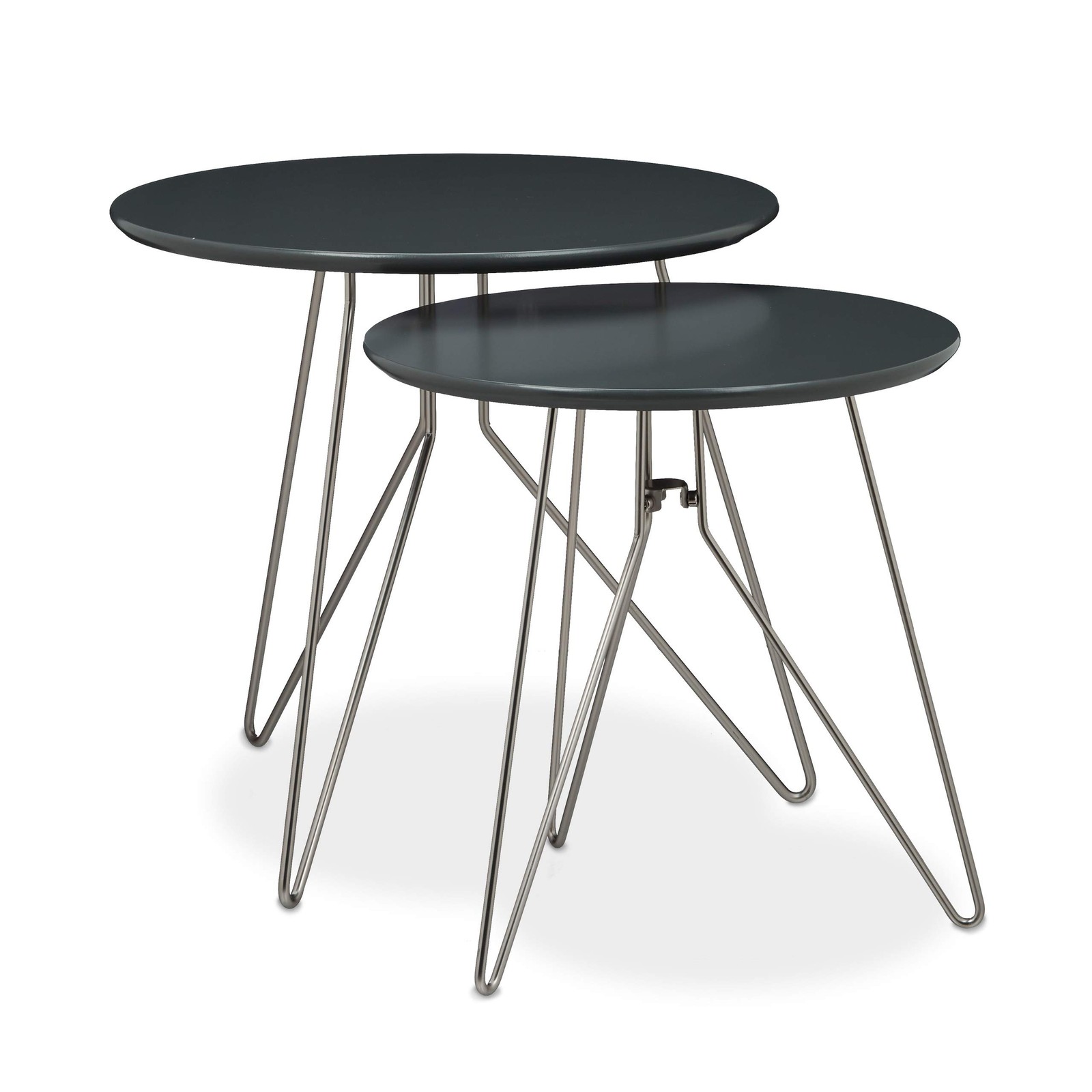 Table console table d'appoint canapé gigogne design en métal lot de 2