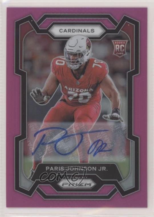 2023 Panini Prizm Rookies Pink Paris Johnson Jr #304 Rookie Auto RC y6z