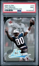 Troy Brown 2004 Ultra Platinum Medallion #49/66 PSA 9 Mint