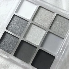 MEICOLY Black Smokey Eye shadow Palette, Eye Black 9 Colors Gray Silver White Ma