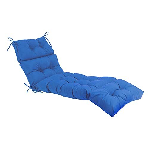 Indoor/Outdoor Chaise Lounge Cushion,Spring/Summer Seasonal Marine Blue