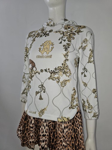 BNWT Roberto Cavalli Girls 'Arabesque Fleece' Dress Age 8 Years Old Hood £312 - Picture 3 of 9