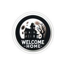 Sticker Haunted House Halloween Festive Gift Spooky Moon 2x2" 3x3" 4x4" 6x6"