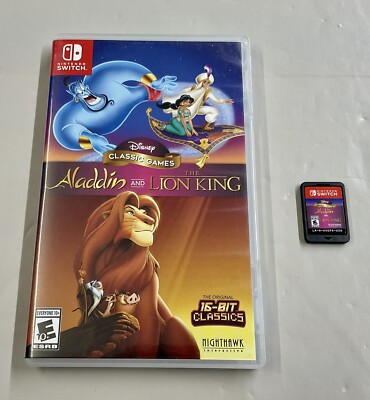 Aladdin and the Lion King (Nintendo Switch, 2019) 16 Bit Classics - Tested Works