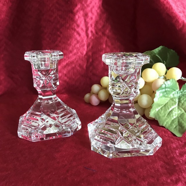 Waterford Crystal RARE Vintage Octagonal Candlesticks Set of 2 Made in