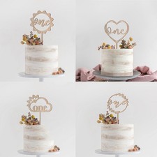 Decorazioni Torte Topper Acrilico Oro 1° Compleanno Festa per Bambino 2023 Nuovo