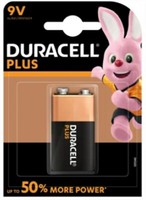 2X Duracell Plus 9V Blocco 6LR61 Ciascuno In Blister Da 1