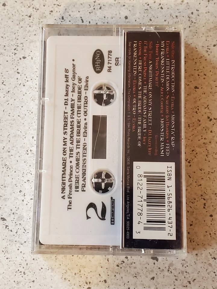 Vintage 1994 Elvira Presents Monster Hits Cassette Tape New Sealed By Rhino - Image 3 of 4