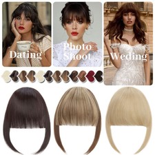 Lady Clip in on Fringe Bangs Natural Hair Extension Bang As Human Fake Hairpiece