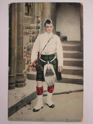 Black Watch Regiment Bugle Boy Vintage Militär Postkarte J16