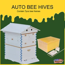 Golden Palace 7PCS Auto Honey Hive Beehive Frames + Beehive House wooden Box New