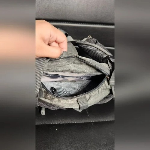 Riñonera negra gris senderismo camping festival correa para el hombro cintura al aire libre grande - Imagen 5 de 6