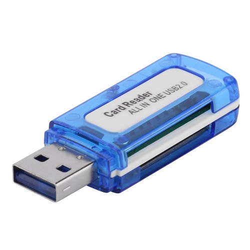 4 in 1 Memory Card Reader USB 2.0 All in One Cardreader for Micro SD TF M2 - Afbeelding 1 van 7