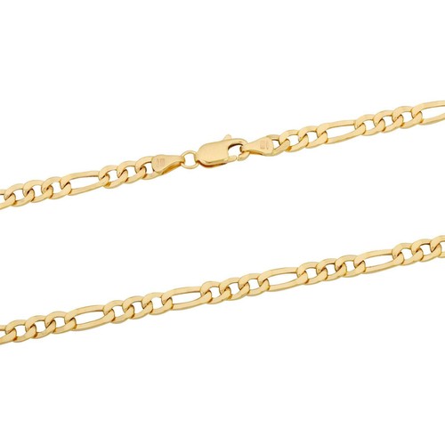 Figarokette 4mm 585er Gold Hochglanzpoliert Diamantiert Damen Herren - Bild 2 von 15