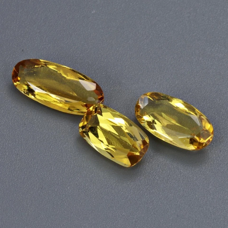 4.95Cts Natural Yellow Beryl Cushion Brazil 3Pcs MIX Loose Gemstone - Image 3 of 3