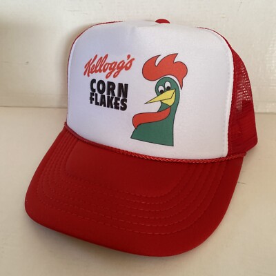 Vintage Kellogg's Corn Flakes Hat Trucker Hat snapback Summer Red Beach Cap