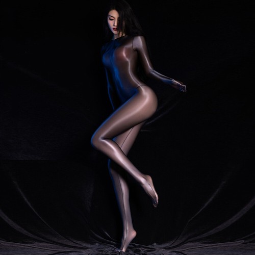 Women Crotchless Bodystocking Oil Silk See Through Sexy Lingerie Teddy Bodysu 、 - Picture 5 of 27
