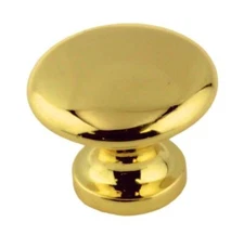 1" Classic Small Knob Polished Brass