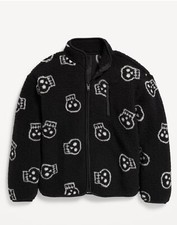 Old Navy Printed Full-Zip Sherpa Jacket for Boys Black