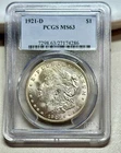 1921-D  MORGAN DOLLAR   PCGS  MS63