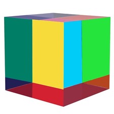 CMY Color Cube, 2.75 inch 70mm Acrylic Multi-Color Cube Prism for Physics E...