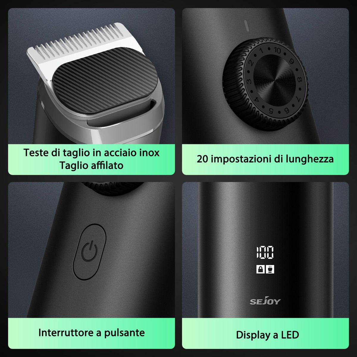 Tagliacapelli Uomo, USB Ricaricabile Rasoio Elettrico Per Barba E - Foto 2