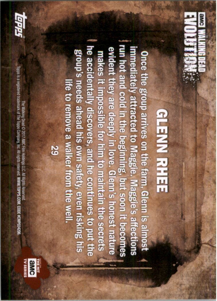 2017 The Walking Dead Evolution Brown 29 Glenn Rhee eBay