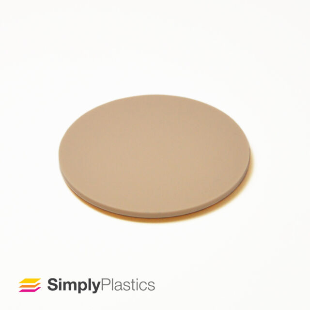 Perspex® Laser Cut Desert Beige S2 5268 Matte Acrylic Plastic Disc / 3mm & 5mm